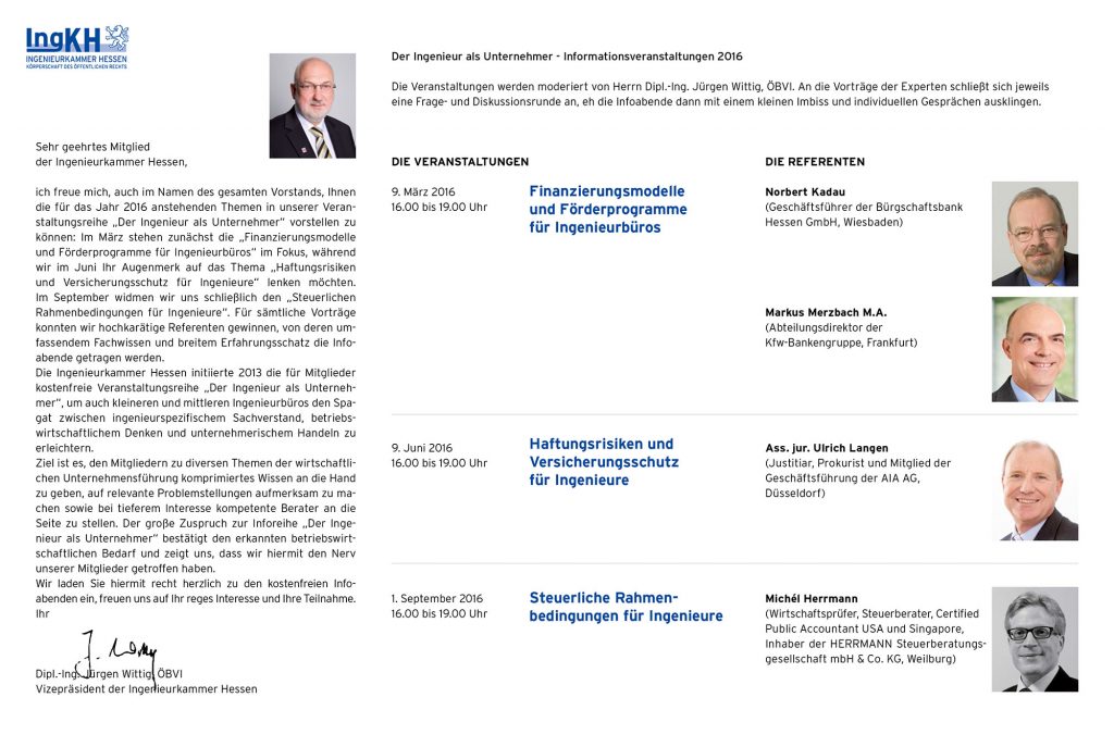 Flyer, Ingenieur als Unternehmer